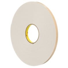 3M™ Double Coated Polyethylene Foam Tape 4496W, White, 54 in x 36 Yds,
62 mil, 1 roll per case