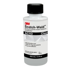 3M™ Scotch-Weld™ General Purpose Instant Adhesive Accelerator AC113,
Clear/Light Amber, 2 fl oz Bottle, 10/case