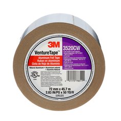3M™ Venture Tape™ Aluminum Foil Tape 3520CW, Silver, 72 mm x 45.7 m, 3.7
mil, 16 rolls per case