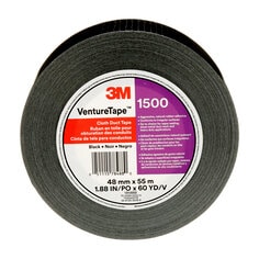 3M™ Venture Tape™ Cloth Duct Tape 1500, Black, 48 mm x 55 m (1.88 in x
60.1 yd), 24/Case