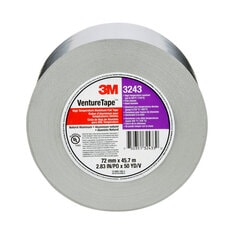 3M™ Venture Tape™ High Temperature Aluminum Foil Tape 3243, Silver, 72
mm x 45.7 m, 3.5 mil, 16 rolls per case