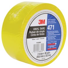 3M™ Vinyl Tape 471, Yellow, 2 in x 36 yd, 5.2 mil, 24 rolls per case,
Individually Wrapped Conveniently Packaged