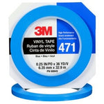 3M™ Vinyl Tape 471, Blue, 1/4 in x 36 yd, 5.2 mil, 144 rolls per case,
Individually Wrapped Conveniently Packaged