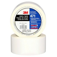 3M™ Vinyl Tape 471, White, 2 in x 36 yd, 5.2 mil, 24 rolls per case,
Individually Wrapped Conveniently Packaged