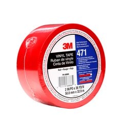 3M™ Vinyl Tape 471, Red, 2 in x 36 yd, 5.2 mil, 24 rolls per case,
Individually Wrapped Conveniently Packaged