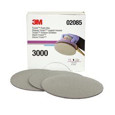 3M™ Trizact™ Hookit™ Foam Abrasive Disc 02085, P3000, A5, 6 in (150 mm),
15 Discs/Carton, 4 Cartons/Case