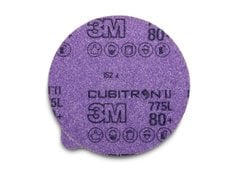3M™ Cubitron™ II Stikit™ Film Disc 775L, 80+, 5 in x NH, Linered w/Tab,
Die 500X, 50/Carton, 250 ea/Case