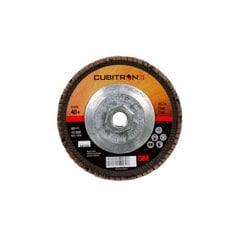 3M™ Cubitron™ II Flap Disc 967A, 40+, T29 Quick Change, 5 in x 5/8"-11,
10 ea/Case