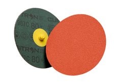 3M™ Cubitron™ II Roloc™ Fibre Disc 987C, 80+, TR, 3 in, Die R300V,
50/Carton, 200 ea/Case