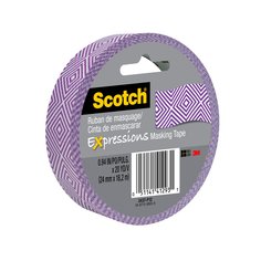Scotch® Expressions Masking Tape 3437-P12, .94 in x 20 yd (24 mm x 18,2
m) Purple Mosaic
