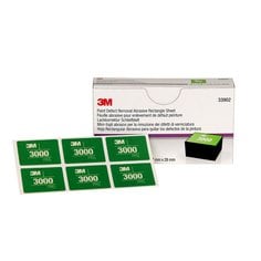 3M™ Paint Defect Removal Abrasive Rectangle Sheet, 33902, 37 mm x 28 mm,
3000, 10 sheets per box, 10 boxes per case
