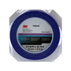 3M™ Vinyl Tape 471+, Indigo, 3/4 in x 36 yd, 5.3 mil, 48 rolls per case,
PN6409, Individually Wrapped Conveniently Packaged