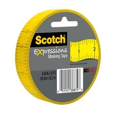 Scotch® Expressions Masking Tape 3437-P5, .94 in x 20 yd (24 mm x 18,2
m), Ruler