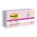 Post-it® Super Sticky Recycled Notes 654-12SSNRP, 3 in x 3 in (76 mm x 76 mm), Wanderlust Pastels Collection