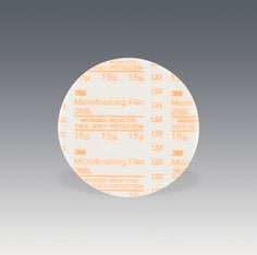 3M™ Microfinishing PSA Film Disc 268L, 15 Mic 3MIL, Type D, 8 in x NH,
Die 800L, 25/Carton, 200 ea/Case