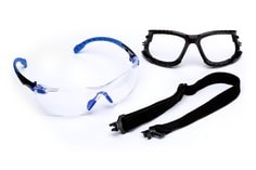 3M™ Solus™ Safety Glasses 1000-Series S1101SGAF-KT, Kit, Foam, Strap,
Black/Blue, Clear Scotchgard™ Anti-fog lens, 20 EA/Case