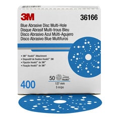 3M™ Hookit™ Blue Abrasive Disc Multi-hole, 36166, 5 in, 400 grade, 50
discs per carton, 4 cartons per case