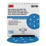 3M™ Hookit™ Blue Abrasive Disc Multi-hole, 36146, 3 in, 180 grade, 50
discs per carton, 4 cartons per case