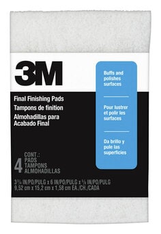 3M™ Final Finishing Pads 10199NA4PK, 3 3/4 in x 6 in x 5/8 in, Replaces 0000 Steel Wool, 4 pads/pk, 6 pks / cs