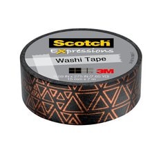 Scotch® Expressions Washi Tape C614-P4, .59 in x 275 in (15 mm x 7 m)
Black and Copper Foil Triangles