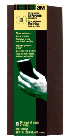 3M™ Extra Large Single Angle Sanding Sponge 910PSA-12-CC, 2 7/8 in x 8
in x 1 in Fine, 12/cs