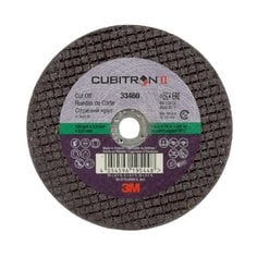 3M™ Cubitron™ II Cut-Off Wheel, 33460, 100 mm x 1 mm x 9.53 mm (4 in. x
0.04 in x 3/8 in), 5 wheels per carton, 6 cartons per case
