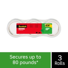 Scotch® Tough Grip Moving Packaging Tape 3500-40-3, 1.88 in x 43.7 yd
(48 mm x 40 m)