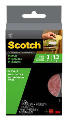 Scotch™ Indoor Fasteners RF4740, 3/4 in x 5 ft (19,0 mm x 1,52 m) White
1 Set of Strips