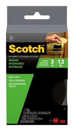 Scotch™ Indoor Fasteners RF4741, 3/4 in x 5 ft (19,0 mm x 1,52 m) Black
1 Set of Strips