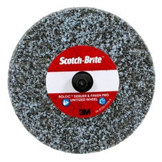 Scotch Brite™ Roloc™ Deburr & Finish PRO Unitized Wheel, DP-UR, 8C Coarse+, TR, 3 in x 1/4 in, 10/Carton, 40 ea/Case