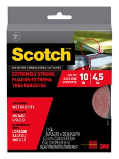 Scotch™ Extreme Fasteners RF6760, 1 in x 10 ft (25.4 mm x 3.04 m), Clear, 2 Rolls