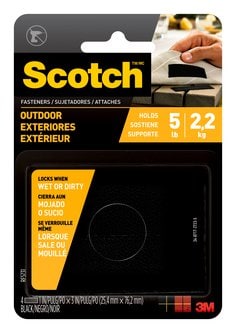 Scotch™ Outdoor Fasteners RF5731, 1 in x 3 in (25,4 mm x 76,2 mm), 2
Sets of Strips, Black