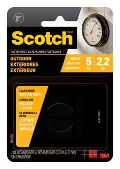 Scotch™ Outdoor Fastener RFLD7021, 7/8 in x 7/8 in (22,2 mm x 22,2 mm),
Black 6 Sets of Squares