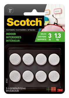 Scotch™ Indoor Fasteners RF7060, 5/8 in (15,8 mm) DIAM EA White