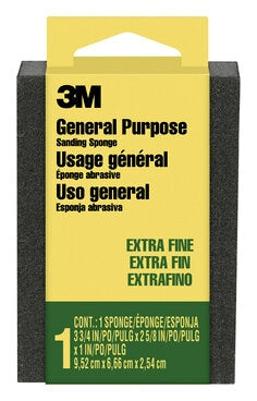 3M™ Sanding Sponge CP-000-ESF, 3 3/4 in x 2 5/8 in x 1 in (9.52 cm x
6.66 cm x 2.54 cm), Extra Fine