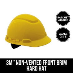 3M™ Non-Vented Hard Hat with Ratchet Adjustment, CHH-R-Y6-PS, 6/case