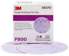 3M™ Hookit™ Purple Finishing Film Abrasive Disc 260L, 30370, 3 in, P800,
50 discs per carton, 4 cartons per case