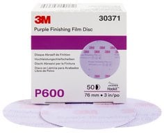 3M™ Hookit™ Purple Finishing Film Abrasive Disc 260L, 30371, 3 in, P600,
50 discs per carton, 4 cartons per case