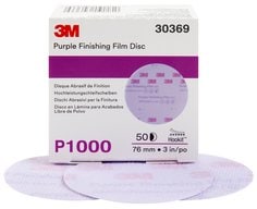 3M™ Hookit™ Purple Finishing Film Abrasive Disc 260L, 30369, 3 in,
P1000, 50 discs per carton, 4 cartons per case