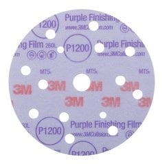 3M™ Hookit™ Purple Finishing Film Abrasive Disc 260L, 51158, 6 in, Dust
Free, P1200, 50 discs per carton, 4 cartons per case
