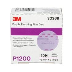 3M™ Hookit™ Purple Finishing Film Abrasive Disc 260L, 30368, 3 in,
P1200, 50 discs per carton, 4 cartons per case