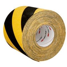 3M™ Safety-Walk™ Slip-Resistant General Purpose Tapes & Treads 613,
Black/Yellow Stripe, 6 in x 60 ft, Roll, 1/Case