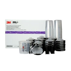 3M™ PPS™ Series 2.0 Spray Cup System Kit, 26000, Standard (22 fl oz, 650
mL), 200u Micron Filter, 1 kit per case