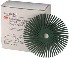 Scotch-Brite™ Radial Bristle Disc, 3 in x 3/8 in 50, 10/Carton, 4
Cartons/Case