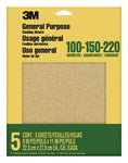 3M™ Aluminum Oxide Sandpaper Assorted Grit, 9005NA, 9 in x 11 in, 5/pk