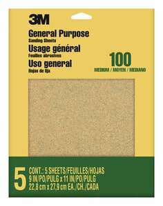 3M™ Aluminum Oxide Sandpaper Medium, 9002NA, 9 in x 11 in, 5/pk