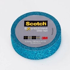 Scotch® Expressions Glitter Tape C514-BLU, .59 in x 196 in (15 mm x 5 m)
Teal Blue Glitter