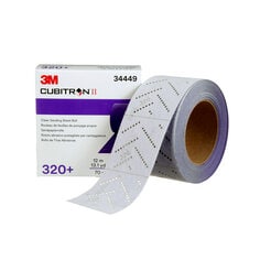 3M™ Cubitron™ II Hookit™ Clean Sanding Sheet Roll 34449, 320+ Grade, 70
mm x 12 m, 5 Rolls/Case