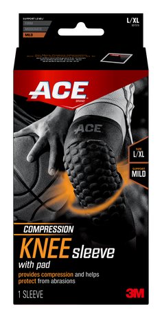 ACE™ Brand Compression Knee Sleeve w Pad 901519, Large / X Large