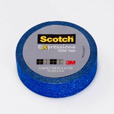 Scotch® Expressions Glitter Tape C514-BLU2, .59 in x 196 in (15 mm x 5
m) Dark Blue Glitter